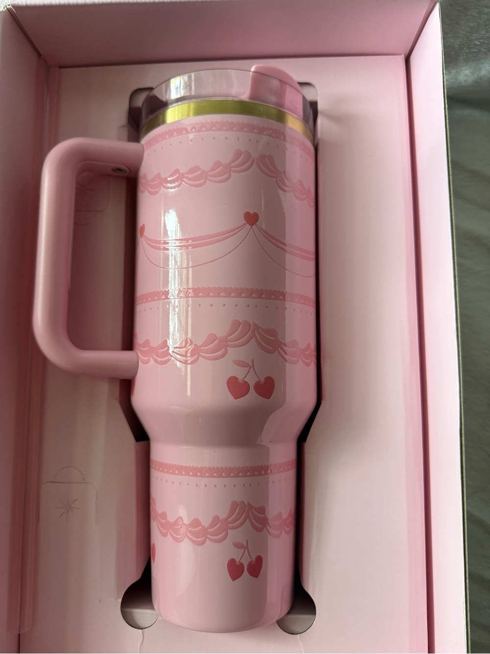 New Stanley Pink Cherry Elegant Tumbler in Special Box and Straw - Picture 3 of 9